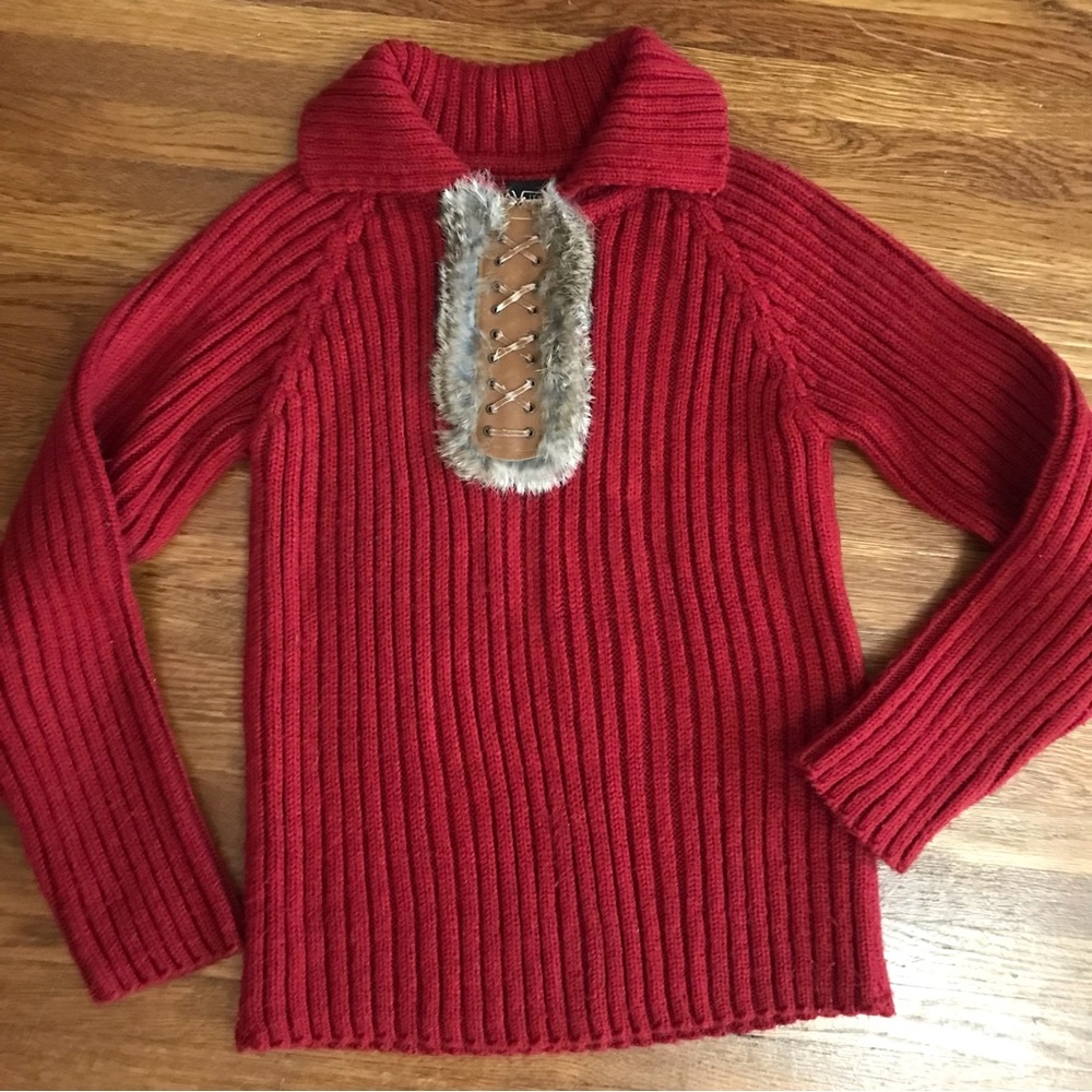 Vitrin by Canet wool fur sweater S womens European red